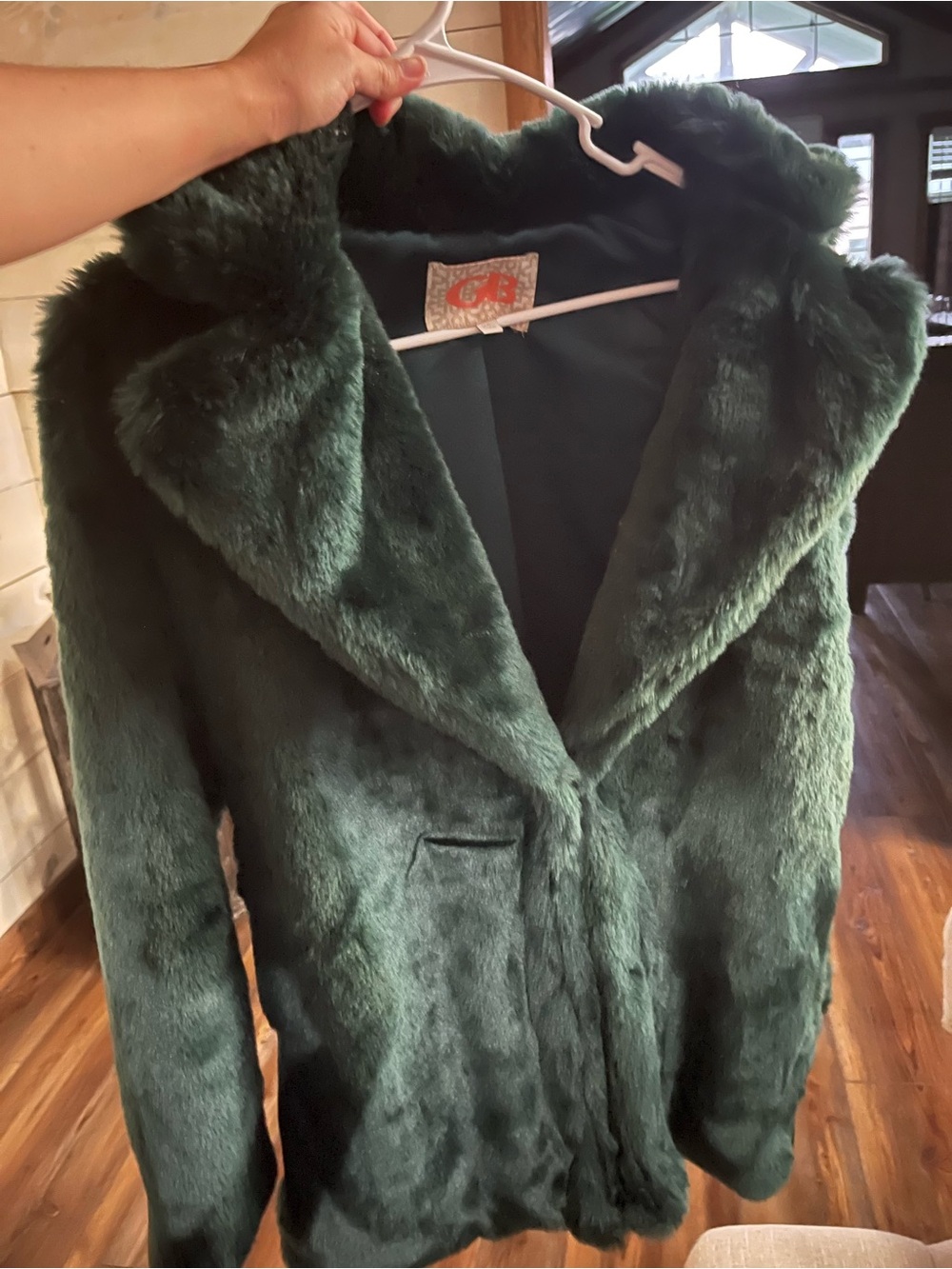 Gianni Bini Deep Green Faux Fur Hooded Jacket